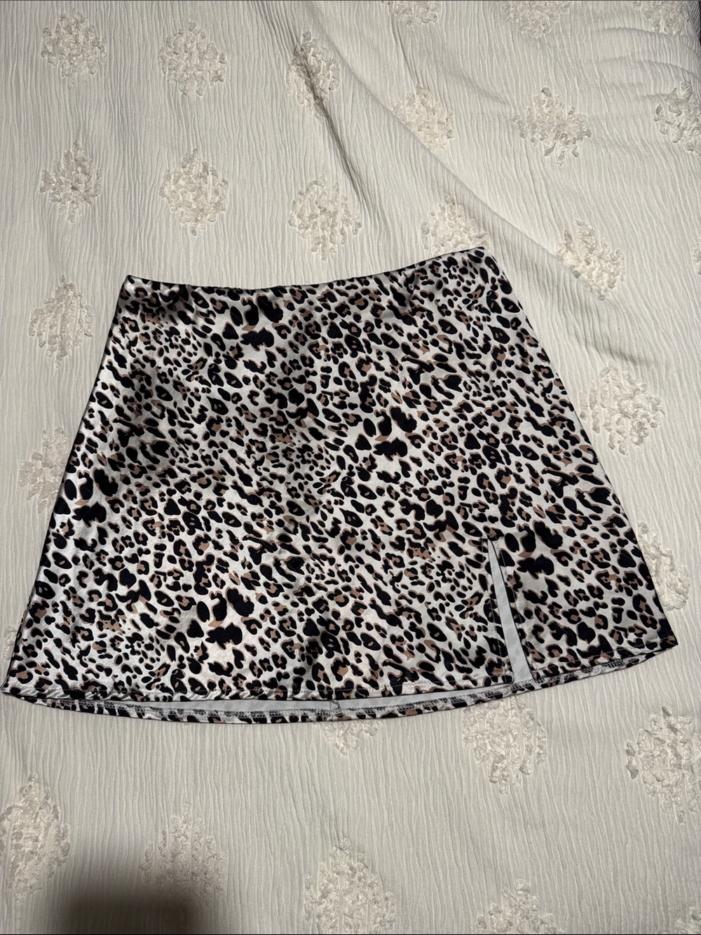 leopard mini skirt with slit